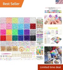 YMSDZHL 6000 PCS Clay Beads Bracelet Making Kit,24 Color DIY Flat Preppy Beads f