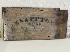 Antique Knappton Brand Wood Crate Box End Washington Cannery Fishing Pacific CO
