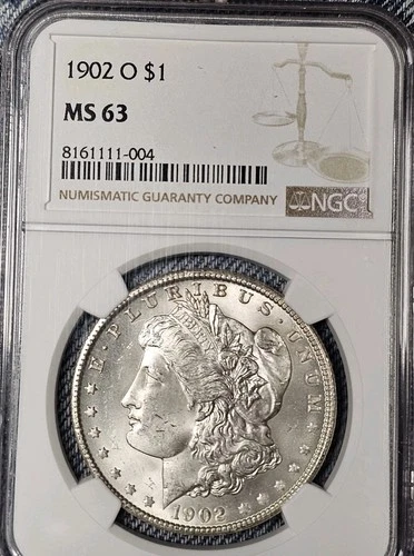 1902-O Morgan Silver Dollar, NGC MS63 Frosty