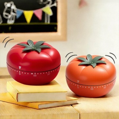 Battery-Free Mechanical Tomato Timer with Loud Alarm and Visual Display 7x7x5cm