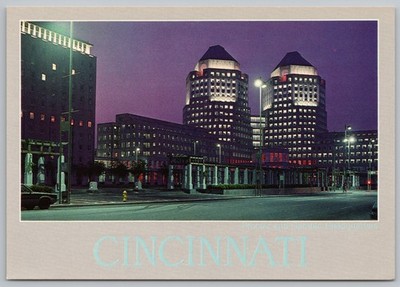 Night Illuminated Procter & Gamble Building Cincinnati OH Postcard UNP 4x6 
