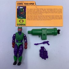 1991 G.I. Joe Cobra Toxo Viper  Complete Figure w  File Card AS PICTURED   C