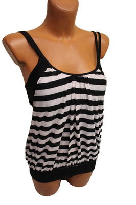 Octopus Tankini M 38/40 B Top Bindeslip Slip Bademode Badeanzug Streifen Träger