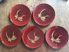 Cashew Lacquered Woodenware Set 5 Pieces 15cm Plates Tea Trays  Duty Paid or Rei