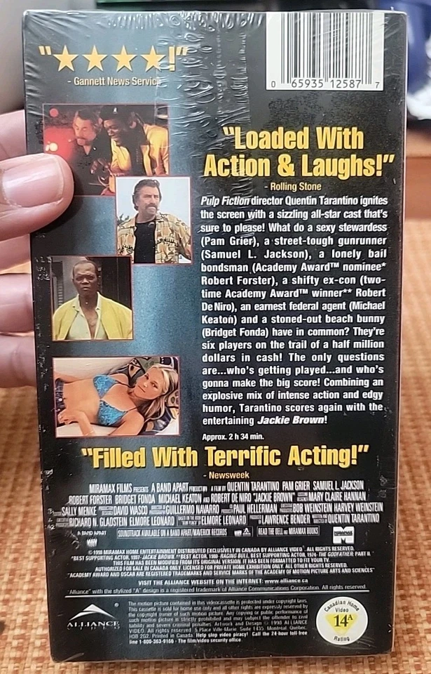 JACKIE BROWN VHS Factory Sealed & Stamped Tarantino DeNiro Grier New Watermarked - Image 3 of 4