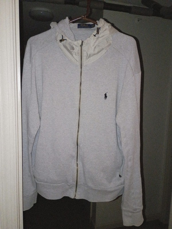 Grey Vintage Polo Ralph Lauren Luxury Tech Fleece Hoodie