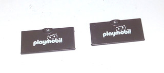 Playmobil Eisenbahn Ersatzteil 2x graue Seitenklappen f. Antriebshalter 4011