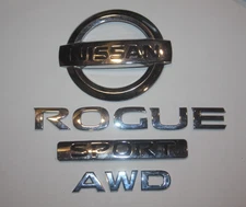 2017-2022 NISSAN ROGUE SPORT AWD REAR TAIL LIFT GATE HATCH EMBLEM SET OEM CHROME
