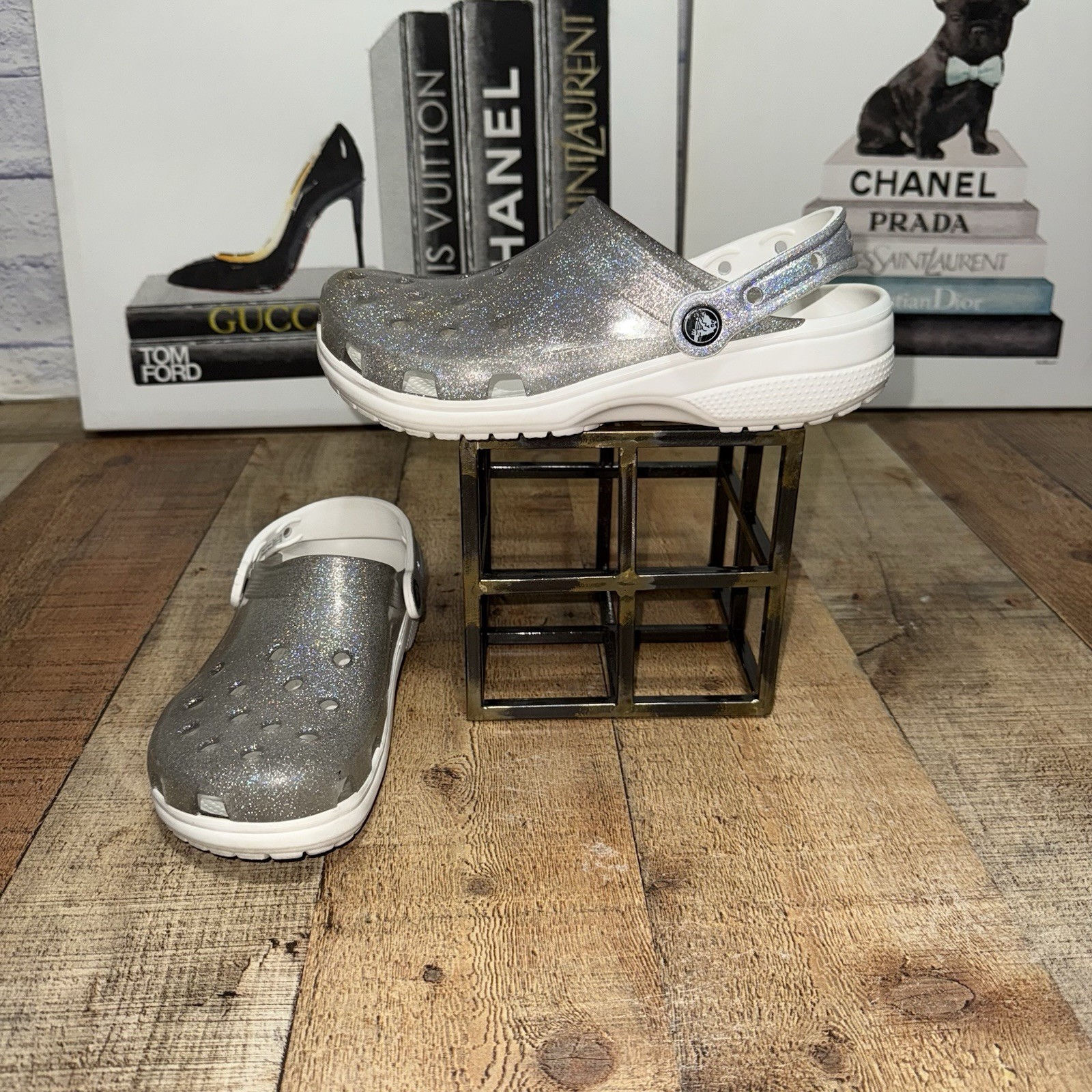 Clogs Crocs Classic Translucent Glitter  Size M 6… - image 1