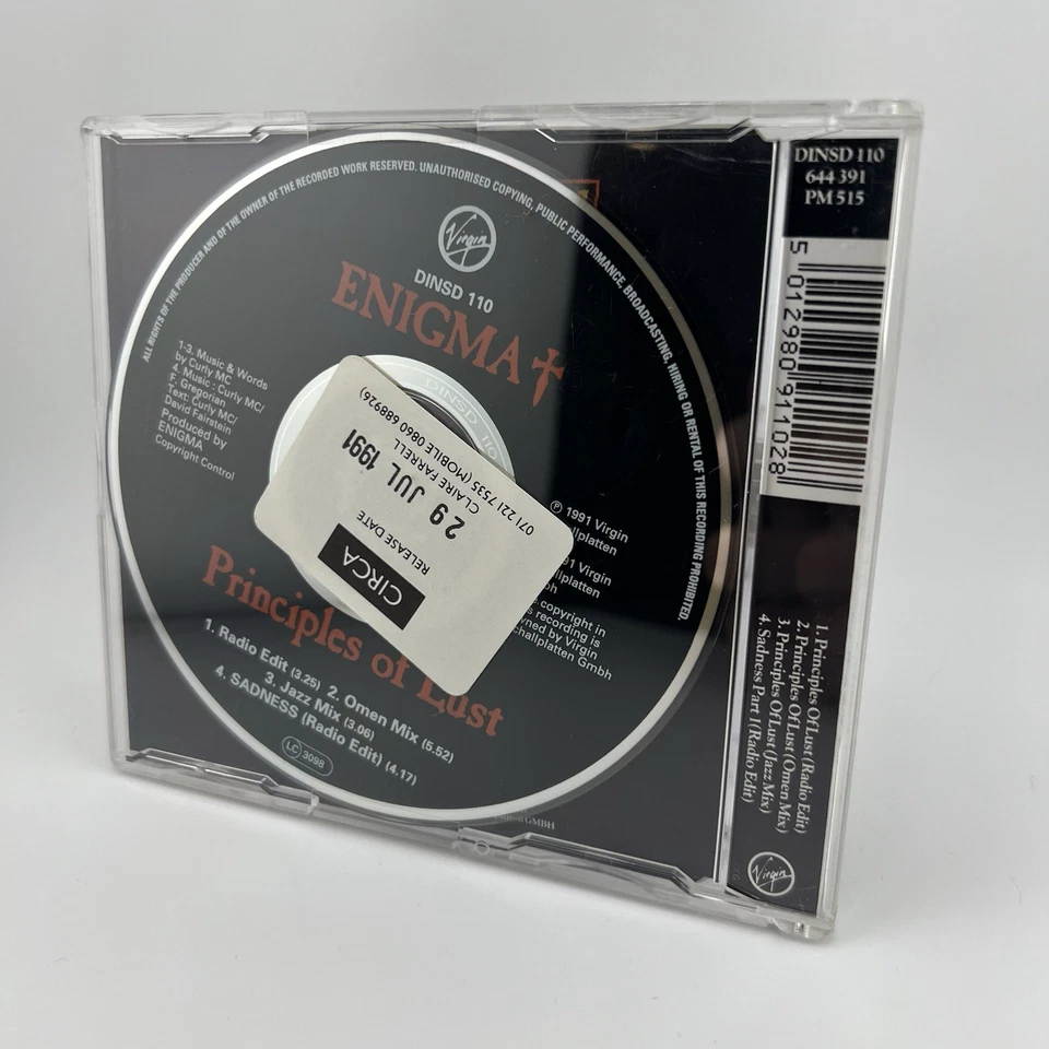 Enigma Principles Of Lust CD Promo Single Rare UK Import - Image 3 of 4