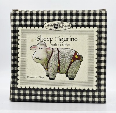 Vintage Cobble Creek Dress Up Sheep Figurine 6 Outfits Eunice Style Box- New!