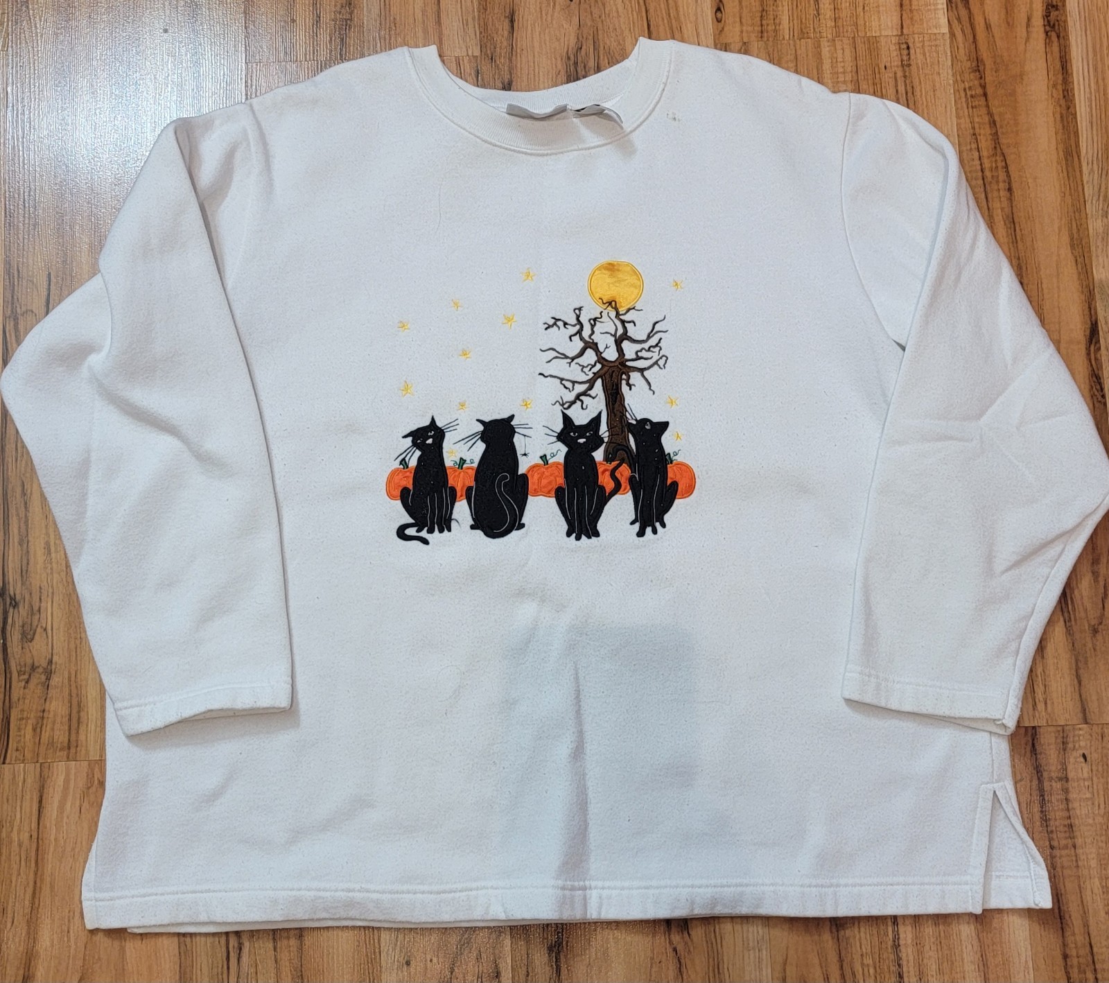 Halloween Black Cat Pumpkins Basic Editions Women… - image 1