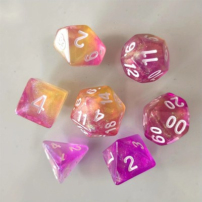 7/set Of Two Color Dragon Dice, Classic Desktop Games, Perfect For Family Friend