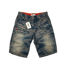 Y2k karakuri blue denim shorts