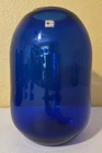 Vintage MCM Blenko Don Shepherd Cobalt Blue Capsule Pill Rounded Art Glass Vase