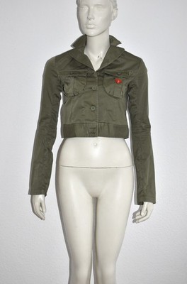DONDUP   kurze Jacke in Oliv Khaki Baumwolle Gr. 34