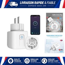 Prise Connectée ZigBee 16A 3680W Compatible Alexa Google Home Noir