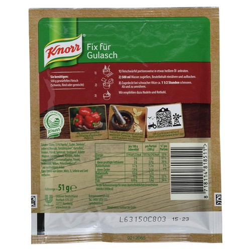Knorr Fix goulash (Gulasch) (Pack of 4) - Picture 3 of 7