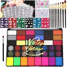 Face Paint Kit 42 Colors Water Based Body Paint Set Non-Toxic Professional