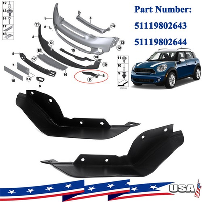 #ad #ad For 2011 16 MINI Cooper R60 R61 Front Bumper Splash Mud Flap Guard Pressure Lip $43.68