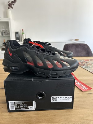 Nike Air Max 96 Supreme Collabo  Black/Speed Red-Clear EU45 US11 NEU DS RARITÄT