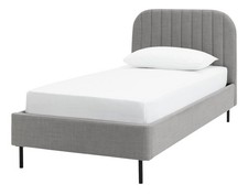 Home Fulford Single Fabric Bed Frame - Grey | Fabric upholstered bed