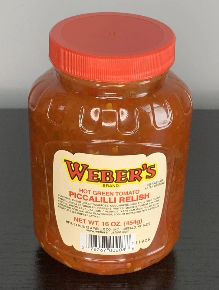 Tomate verde caliente Buffalo NY propio Picalilli Relish 16 OZ WEBER’S Foto 2 de 4
