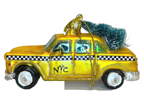 Cody Foster NYC Yellow Taxi Cab Ornament w Christmas Tree New York Holiday Decor - Picture 4 of 6