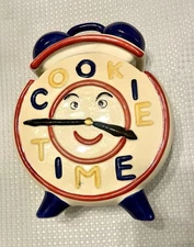 Vintage Cookie Time Cookie Jar Smiling Clock Face Cookie Jar Friends Cookies 10”