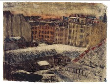 Kunstpostkarte -  Paul Klee:  Blick aus dem Atelierfenster