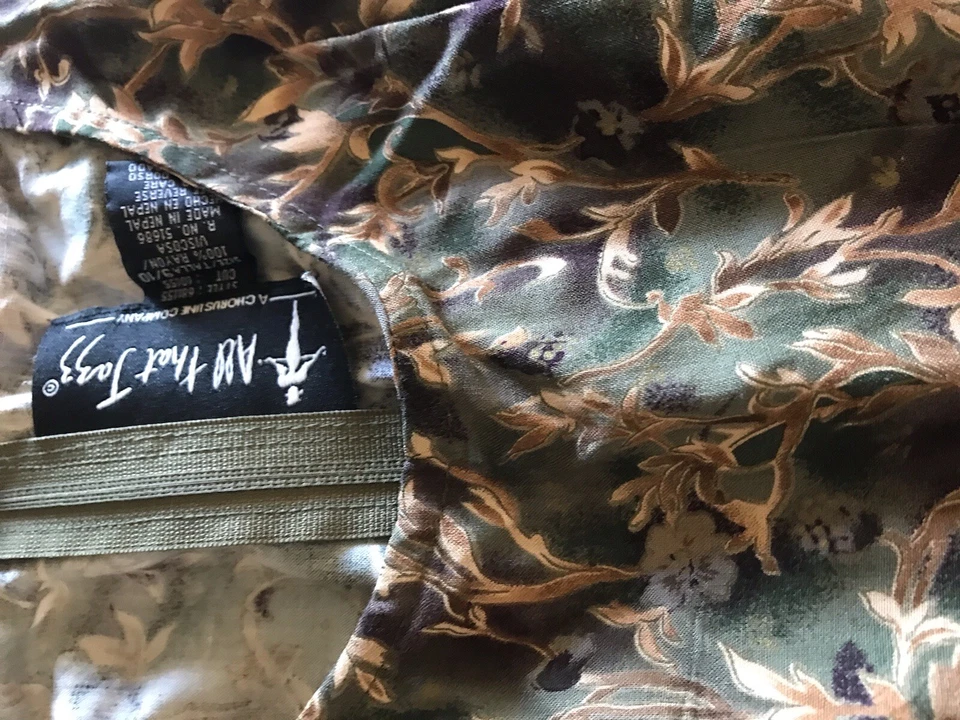 Mini Vestido Babydoll Grunge Años 90 De Colección Bosque Verde Floral Hoja Tela All That Jazz Foto 3 de 4