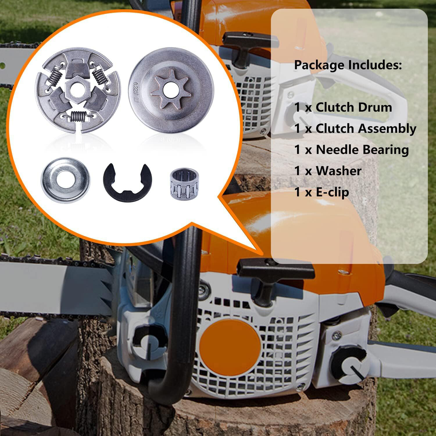For Stihl Chainsaw Spur Sprocket Clutch Drum Kit MS271 MS291 MS 291 271 .325-7T