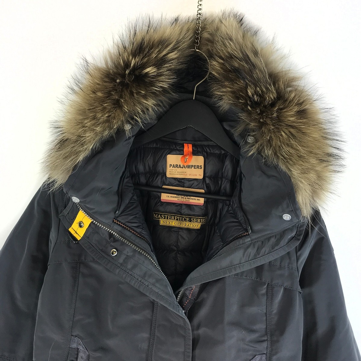 Women PARAJUMPERS MASTERPIECE SERIES Down Parka Hooded Grey Jacket