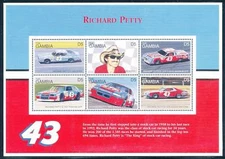 Gambia 1996 - Richard Petty Stamps - sheetlet of 6 MNH
