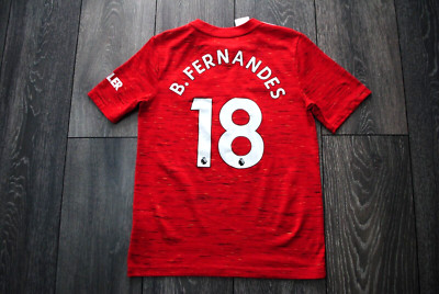 KIDS 11-12Y 152 cm. MANCHESTER UNITED 2020-21 HOME FOOTBALL SHIRT