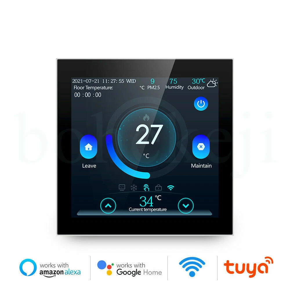 WiFi Smart Floor Thermostat Electric/Water Heating Temperature Controller CA