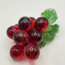 Vintage Mid Century Red Acrylic Lucite Grapes *READ"