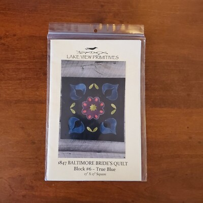 Lake View Primitives 1847 Baltimore Bride's Quilt Pattern Block #6 Uncut 706