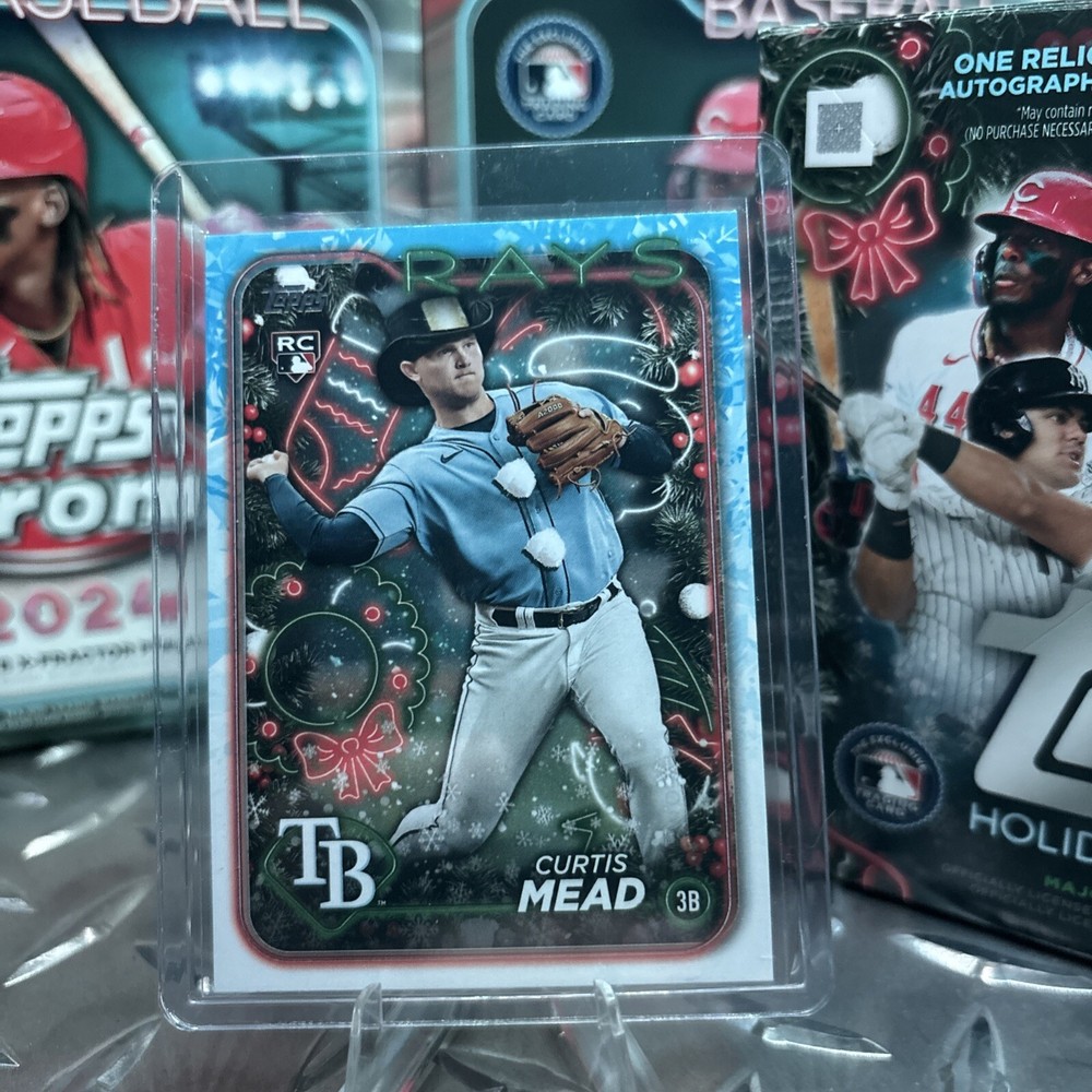 SP! 🚨2024 Topps Holiday Curtis Mead RC #H53 Image Variation Top Hat Rays Rookie