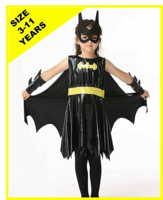 Girls Batman Costume Superhero Dress Up Outfit Batgirl Child - Main Image