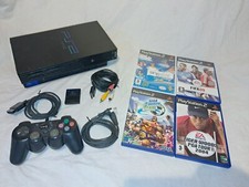 Retrogaming CONSOLE SONY PLAY STATION 2 PS2 FAT CÂBLES 1 MANETTE CARD 4 JEUX