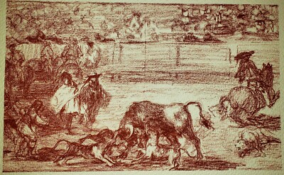 FRANCISCO DE GOYA Tauromaquia /Bordeaux Bulls #1 Vintage Mid-20th Century Litho