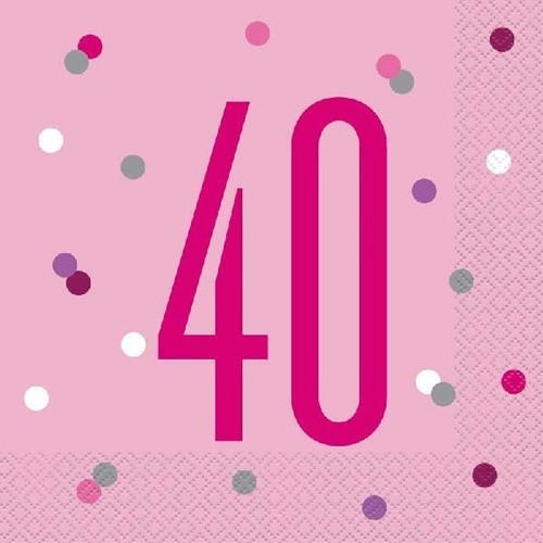 Pink 40th Birthday Decorations Party Bunting Silver Balloons Banners Candles - Picture 19 of 25