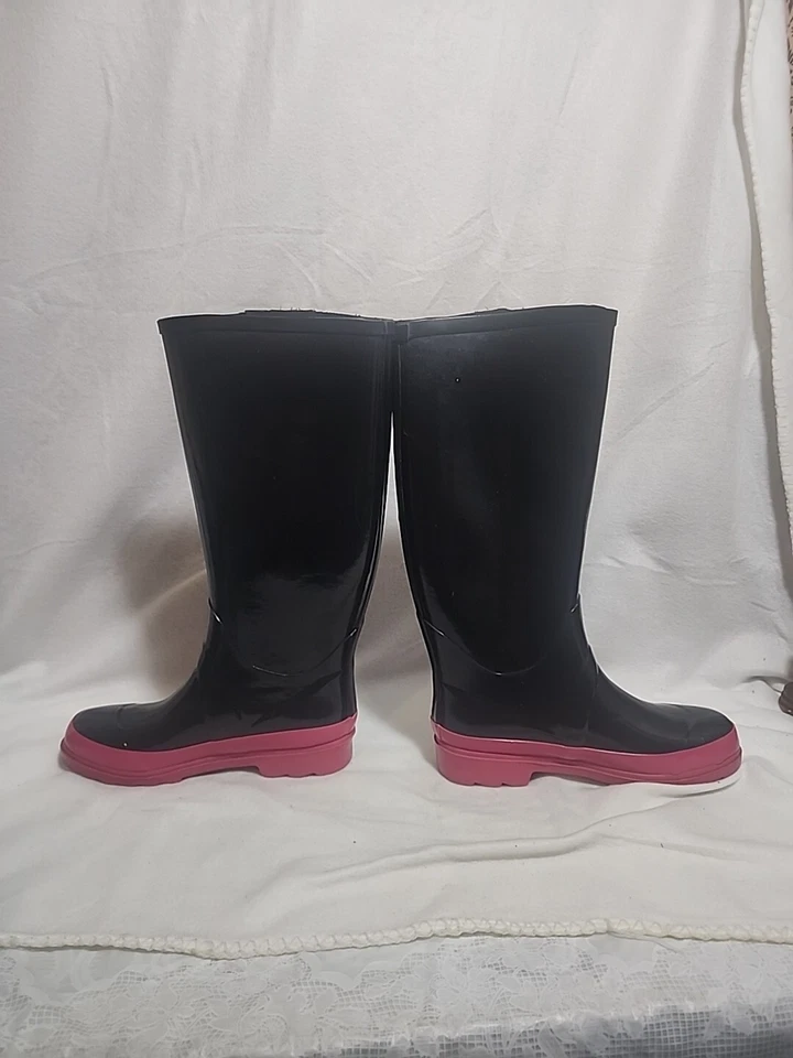 Botas de lluvia MARC JACOBS negras y rosas botas de agua botas de goma talla 6,5/37 prioridad Foto 4 de 4