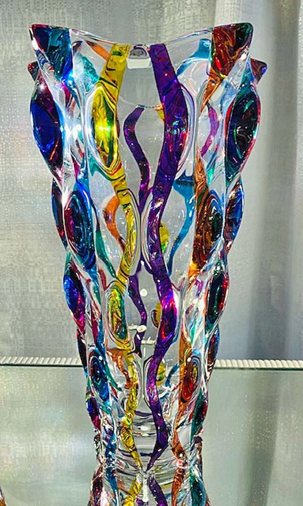 Amalfi Hand Painted Italian Crystal Vase Art Glass Luxury Decor
Opens in a new window or tab