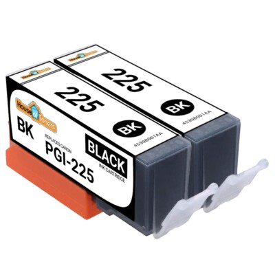 2 PACK PGI-225BK Black Ink Cartridges fits Canon PIXMA iP iX MG Printer Series