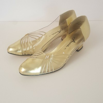 clear and gold shoes