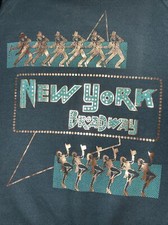 Vintage Fruit of the Loom Sweatshirt New York Broadway Sz S Dance Charcoal Black