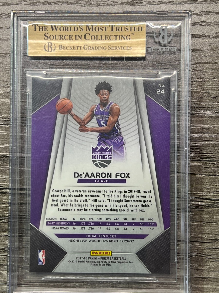 De'Aaron Fox RC Panini Prizm Beckett 9.5 | eBay