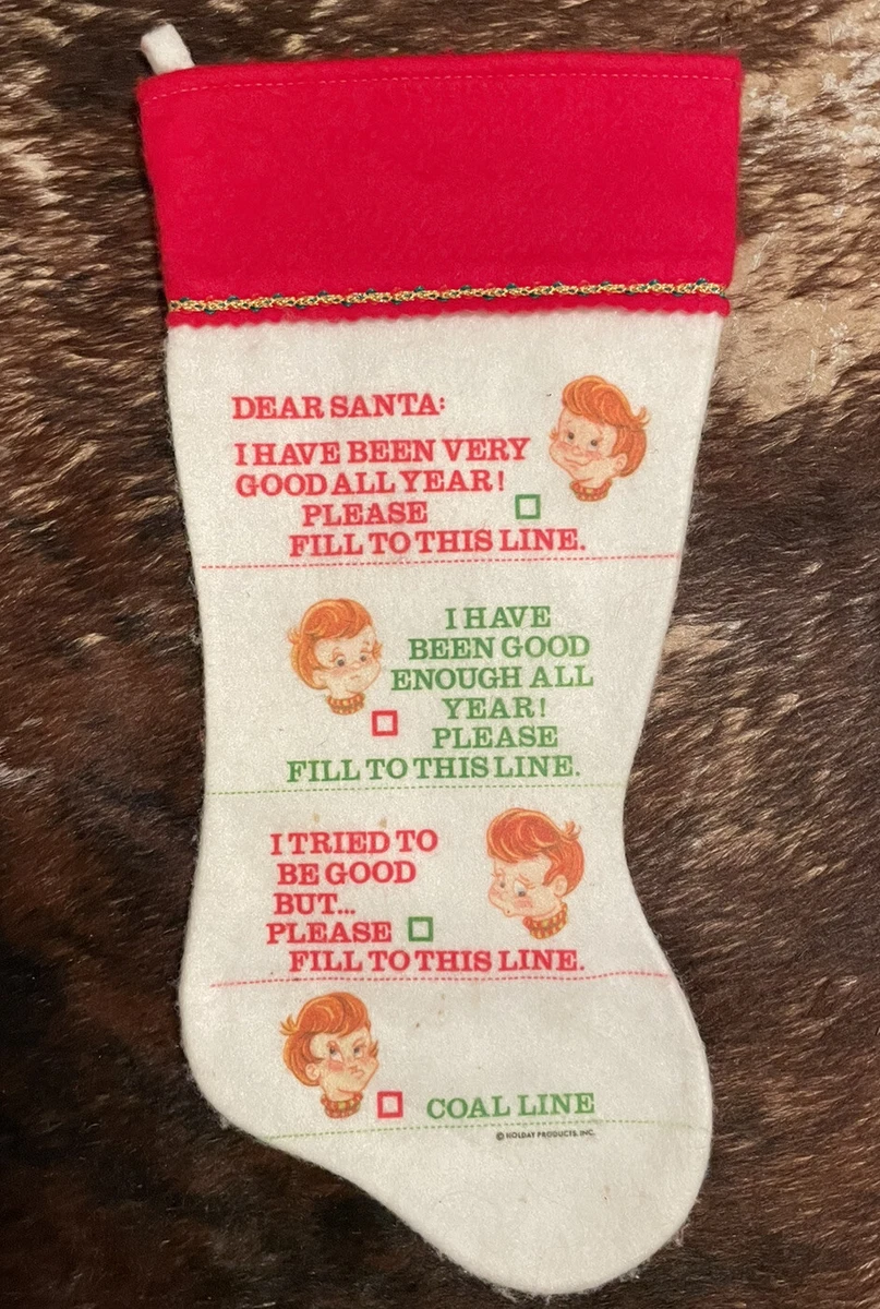 Vintage Christmas Holiday Products Inc Stocking Funny eBay